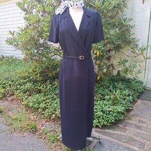 NWT Size 10 Navy John Roberts SS belted Dress